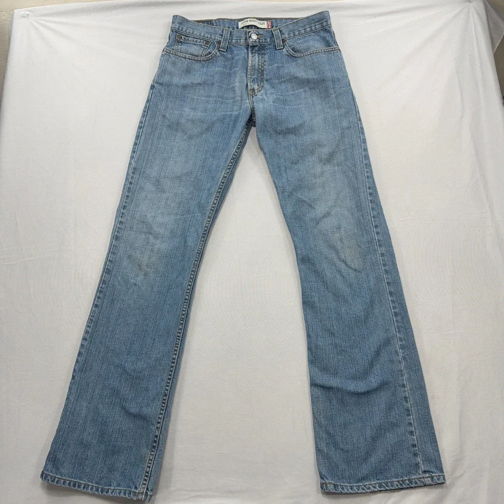 Levi's Jeans 527 Low Boot Cut Light Wash Denim Blue Mens W32 L34